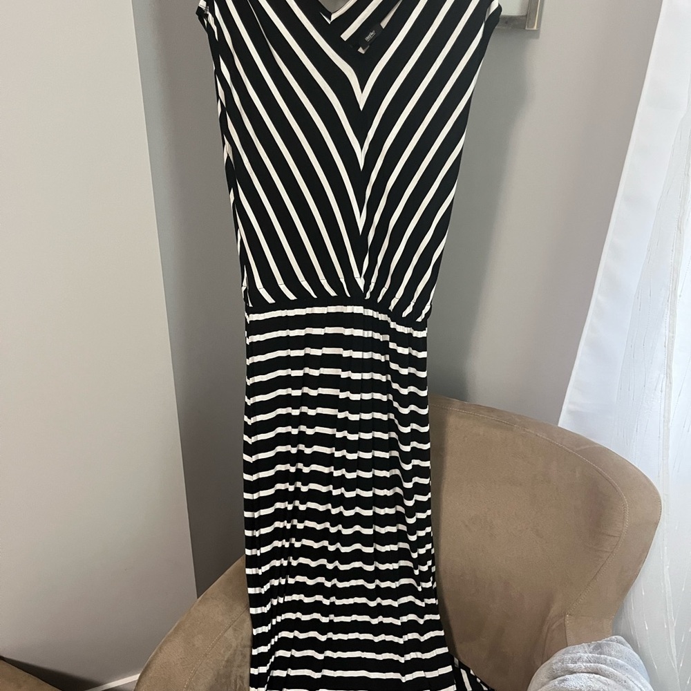 Black and White Striped Dress